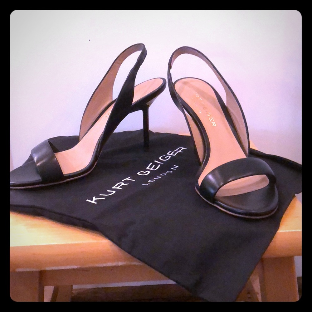 Kurt Geiger Buttercup Black Leather Sandal